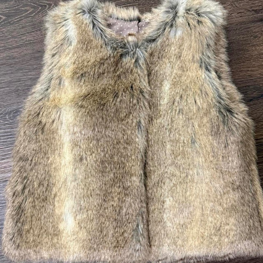 Zara BabyGirl Faux Fur Vest Girls 2-3 Years Brown